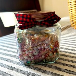 Jar of vintage sparkly crafting fun!